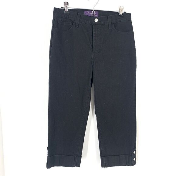 NYDJ Lift and Tuck Technology  Black Size 4 High Waisted Crop Jeans - Picture 1 of 9
